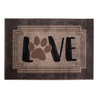 Tapete de entrada Fox Mat Love 40x60 cm, felpudo resistente con diseño decorativo ideal para puerta principal o exterior