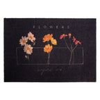 Tapete de entrada Fox Mat flowers 40x60 cm, felpudo resistente con diseño floral ideal para puerta principal o exterior