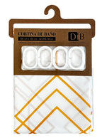 Cortina De Baño Poliéster Geometrica Dorada 180x180 cm