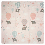 Tapete infantil Baby Playmat globos 140x140 cm, tapete acolchado ideal para juego, gateo y desarrollo del bebé