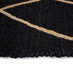Tapete Yute Hessian black con textura natural y diseño contemporáneo ideal para sala o recámara en espacios modernos