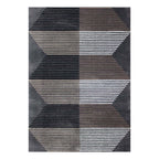 Tapete decorativo Shaggy Supreme Hexa gris 120x170 cm y 160x230 cm, alfombra suave tipo shaggy con diseño geométrico ideal para sala o recámara