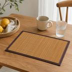 Set de 6 Piezas Mantel Individual Estera Bamboo Slim Guarda color Chocolate 30x45 cm