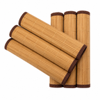 Set de 6 pz Mantel Individual Estera Bamboo Slim Guarda color Chocolate 30x45 cm
