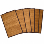 Set de 6 pz Mantel Individual Estera Bamboo Slim Guarda color Chocolate 30x45 cm
