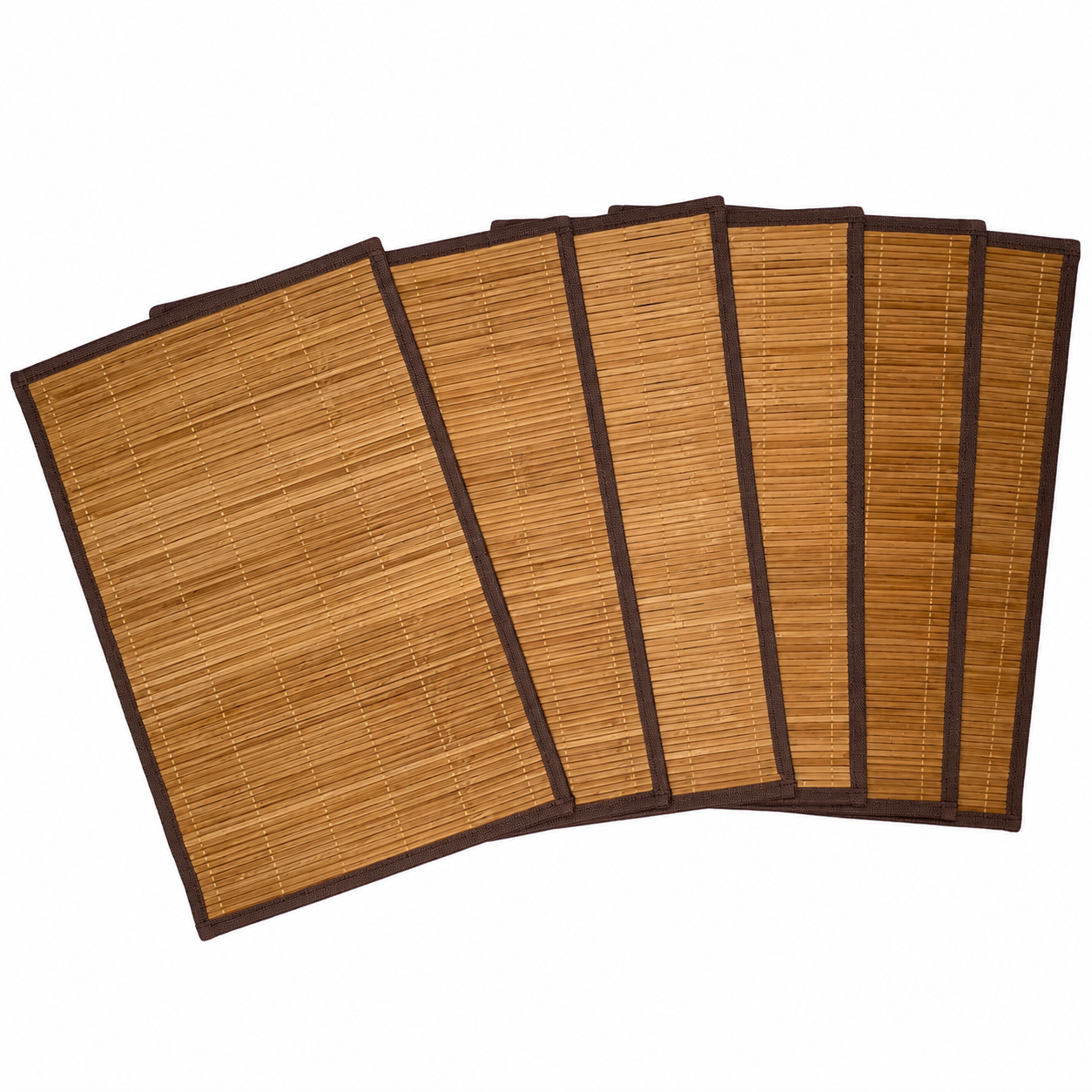 Set de 6 pz Mantel Individual Estera Bamboo Slim Guarda color Chocolate 30x45 cm