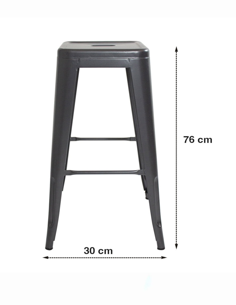 Set de 2 bancos tipo bar Alpes gris con diseño moderno y estructura funcional que aporta estilo y comodidad en barras o desayunadores