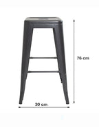 Set de 2 bancos tipo bar Alpes gris con diseño moderno y estructura funcional que aporta estilo y comodidad en barras o desayunadores