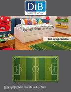 Set de 2 tapetes Dib fútbol con textura suave y diseño contemporáneo ideal para recámara infantil en espacios modernos