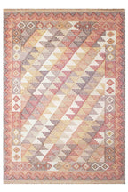Tapete Bazhars Kilim Gokhan 129 medallón multicolor 140x200 cm con textura natural y diseño contemporáneo ideal para sala o recámara en espacios modernos