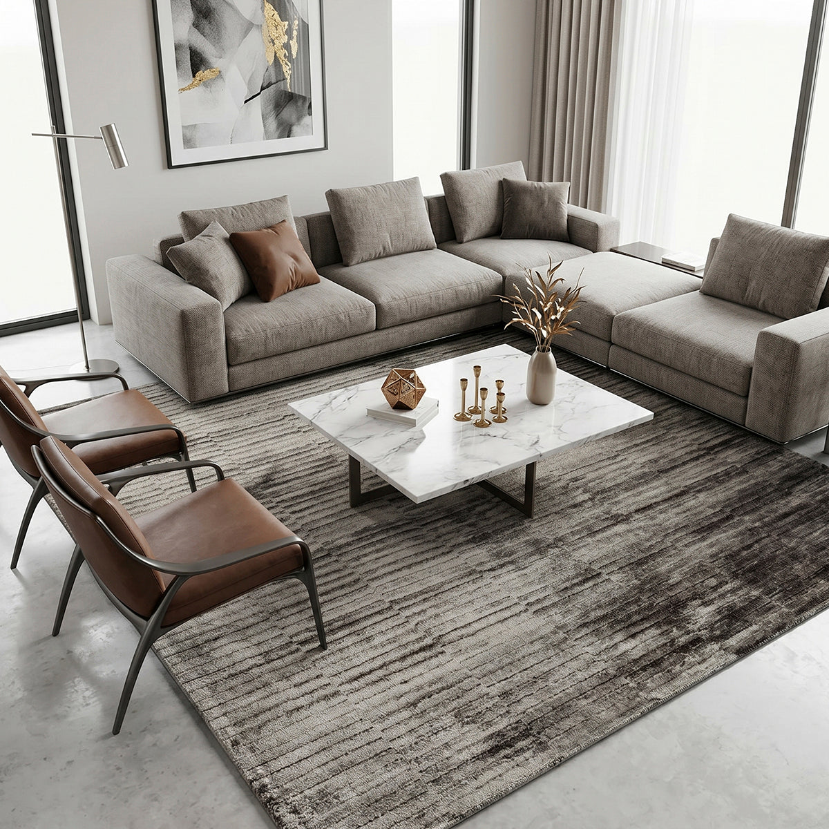 Tapete Decorativo Lara Gris Oscuro