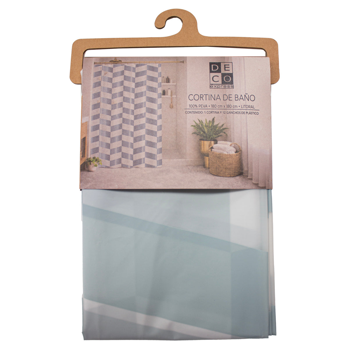 Cortina Para Baño Super Peva Litoral 180x180 cm