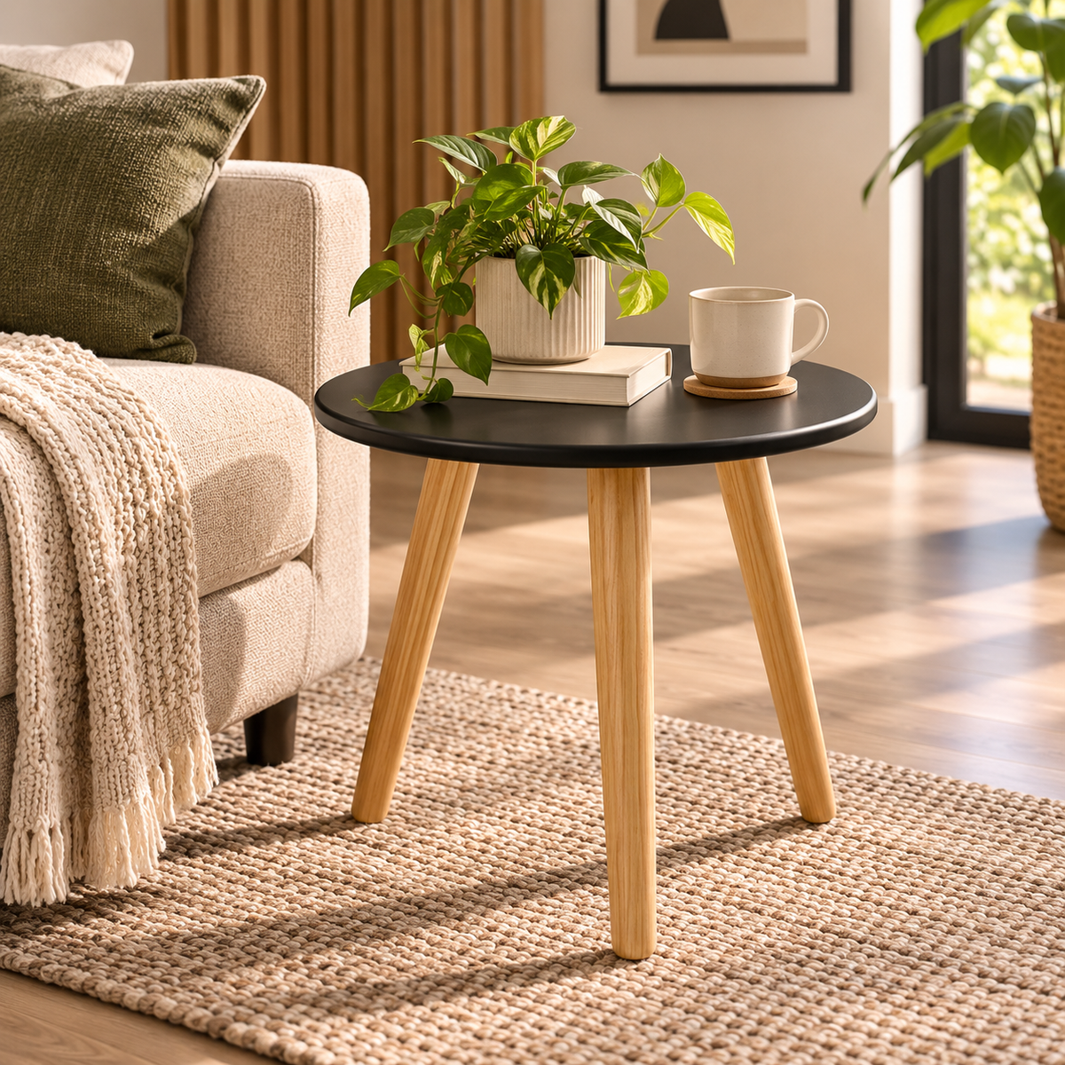 Mesa Lateral Ana Grande Gris 48x45 cm