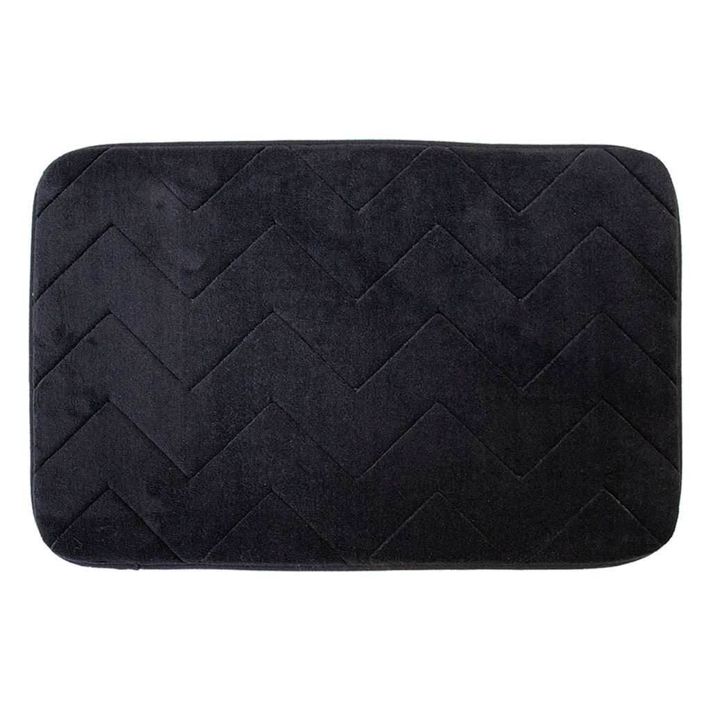 Tapete De Baño Memory Zig Negro 40x60 Cm