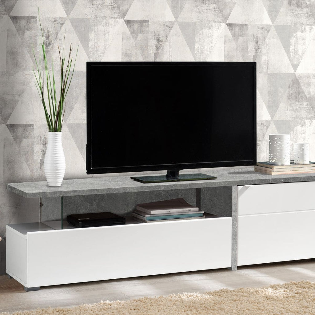 Mesa De TV Gloria Blanco/Gris