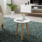 Mesa lateral Ana chica blanca 32x35 cm con formato compacto y estilo minimalista ideal para espacios pequeños