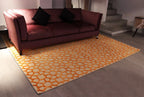 Tapete decorativo Bazhars Lima naranja, pieza única y exclusiva de lana con diseño moderno ideal para sala o recámara