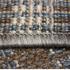 Tapete natural azul pieza única 120x170 cm con textura natural y diseño contemporáneo ideal para sala o recámara en espacios modernos