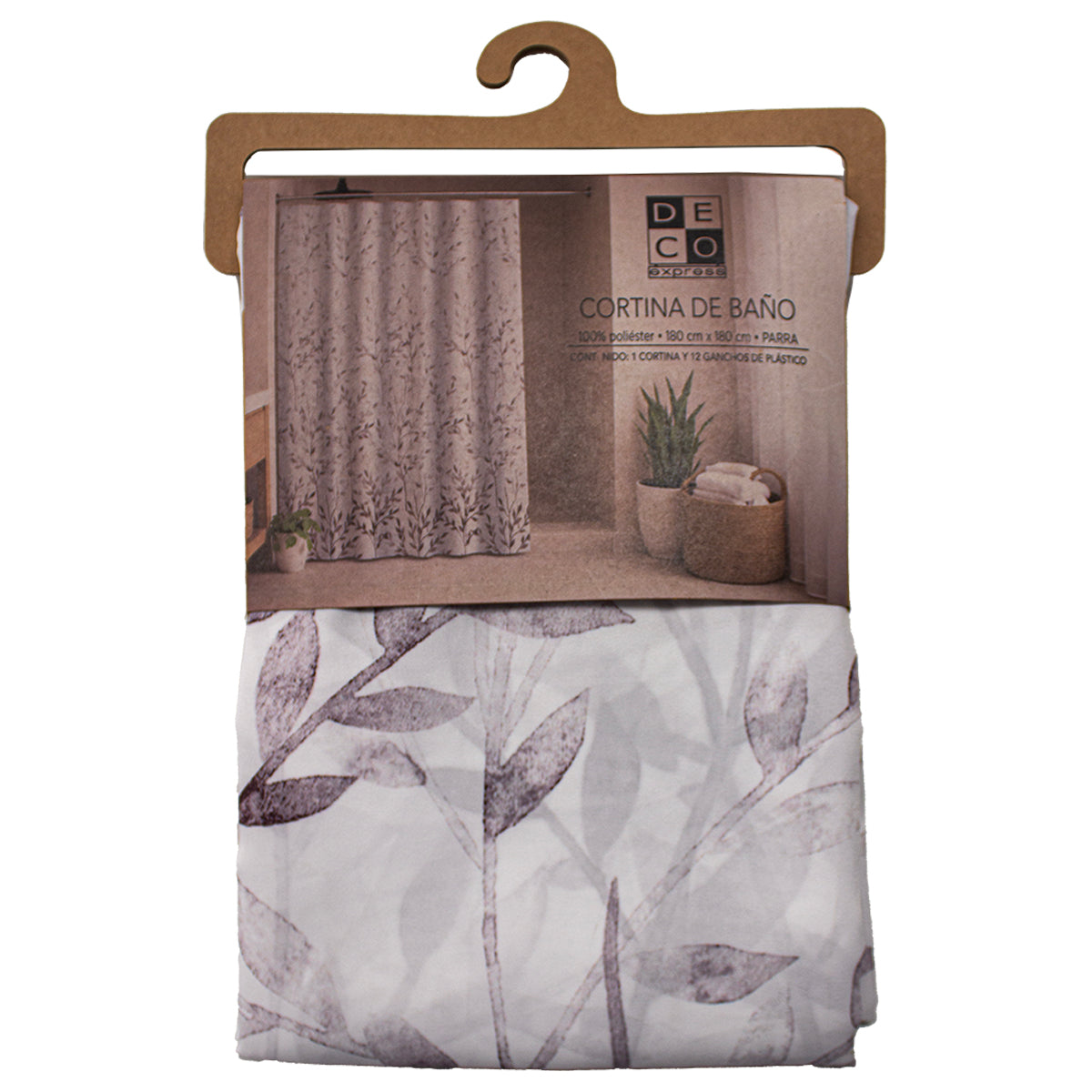 Cortina De Baño Poliéster Parra 180x180 cm