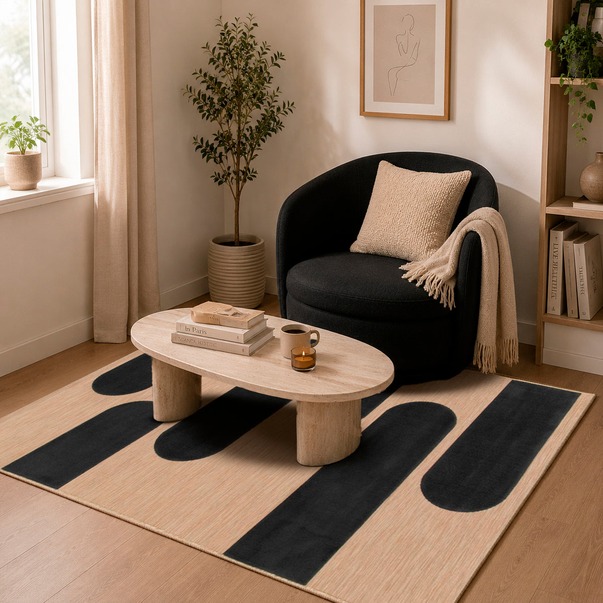 Tapete Decorativo Ray 24511 Negro