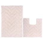 Tapete de baño Cotton 2 piezas rosa claro con textura suave y diseño contemporáneo ideal para baño en espacios modernos