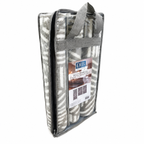 Set 3 Piezas Tapete Shiraz Para Costado De Cama Rayas Gris