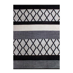 Tapete decorativo Shaggy Supreme Tribal negro, alfombra suave tipo shaggy con diseño tribal ideal para sala o recámara