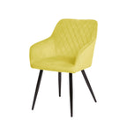 Set 2 sillas de comedor Positano amarillo para comedor, diseño moderno con acabado elegante y estilo contemporáneo