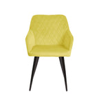 Set 2 sillas de comedor Positano amarillo para comedor, diseño moderno con acabado elegante y estilo contemporáneo
