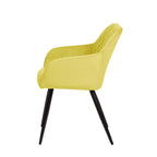 Set 2 sillas de comedor Positano amarillo para comedor, diseño moderno con acabado elegante y estilo contemporáneo