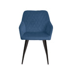 Set 2 sillas de comedor Positano azul para comedor, diseño moderno con acabado elegante y estilo contemporáneo