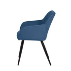 Set 2 sillas de comedor Positano azul para comedor, diseño moderno con acabado elegante y estilo contemporáneo