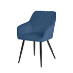 Set 2 sillas de comedor Positano azul para comedor, diseño moderno con acabado elegante y estilo contemporáneo