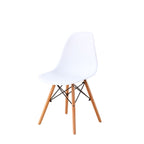 Set de 4 sillas de comedor réplica Eames blanco, sillas modernas de diseño icónico ideales para comedor contemporáneo