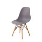 Set de 4 sillas de comedor réplica Eames gris claro, sillas modernas de diseño icónico ideales para comedor contemporáneo