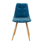 Set 2 sillas de comedor Louis azul para comedor, diseño moderno con acabado elegante y estilo contemporáneo