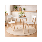 Set mesa comedor Lisboa con 2 sillas Lisboa blanco, conjunto moderno compacto ideal para espacios pequeños y comedor contemporáneo