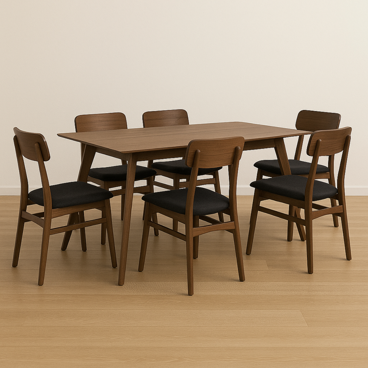 Set Mesa Comedor Victoria + 6 Sillas Comedor Trípoli Negro