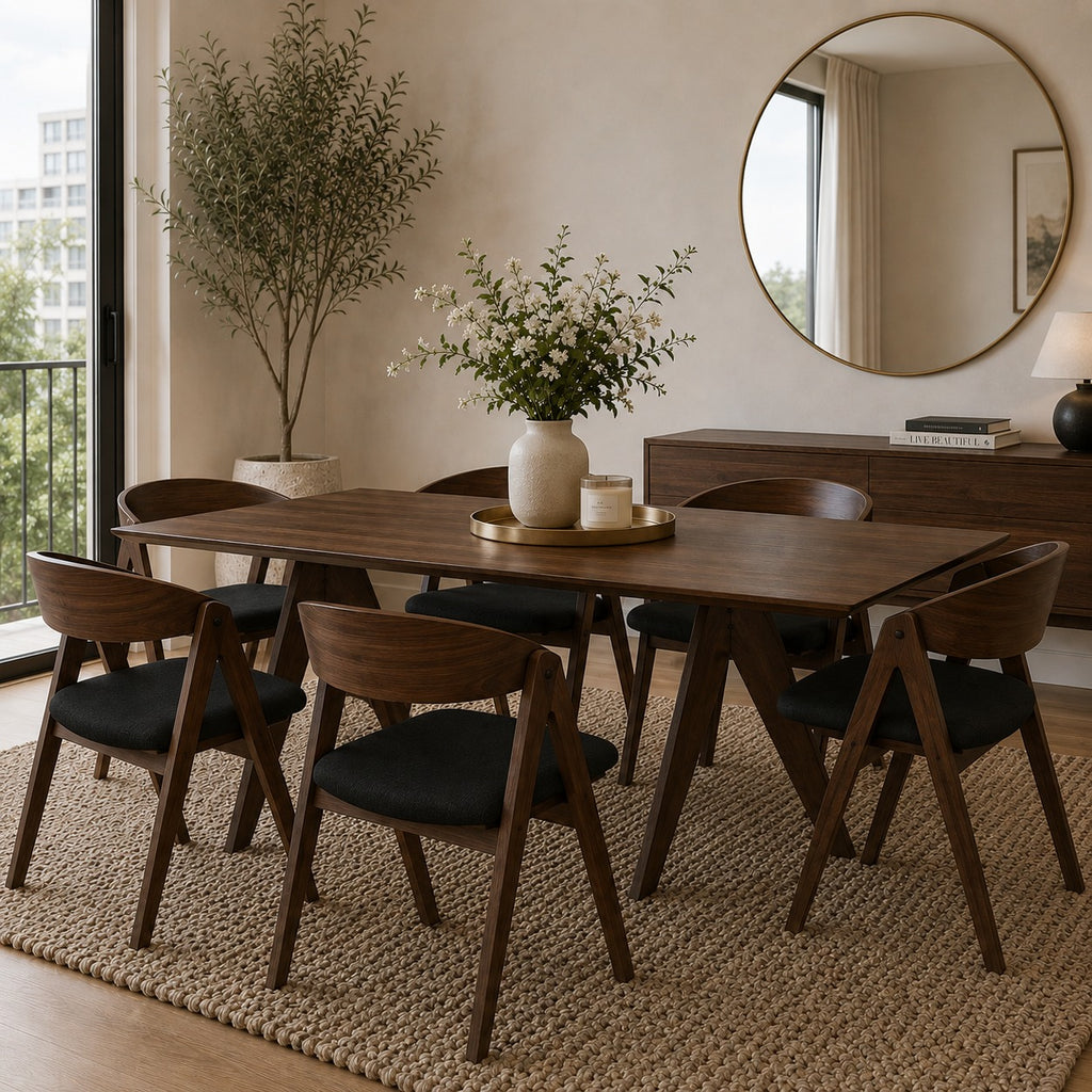 Set Mesa Comedor Victoria + 6 Sillas Comedor Victoria Negro