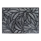 Set de 6 tapetes individuales Laser Mat negro 30x45 cm, manteles resistentes con diseño moderno ideales para comedor