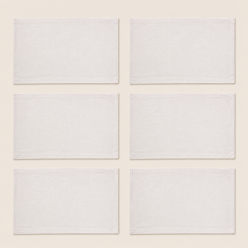 Set de 6 piezas Mantel Individual Elegance Natural 48x33 cm