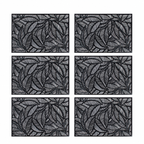Set de 6 piezas Mantel Individual Laser Mat Black 30x45 cm