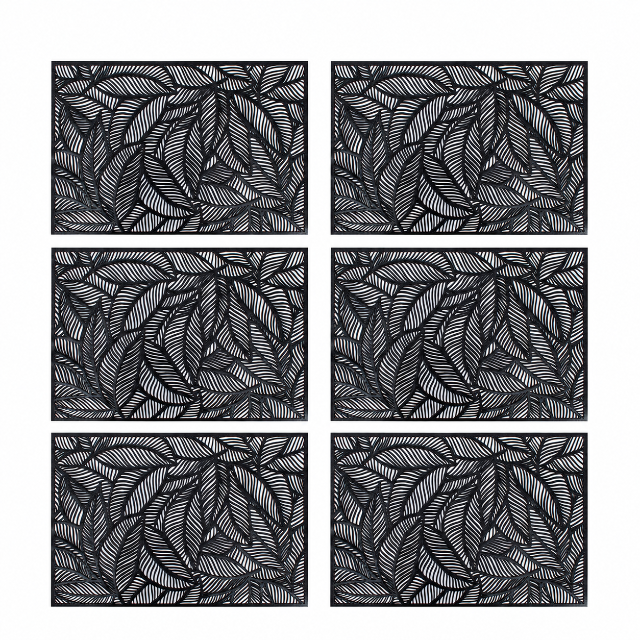 Set de 6 pz Laser Mat Black 30x45 cm