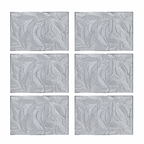 Set de 6 piezas Mantel Individual Laser Mat Silver 30x45 cm