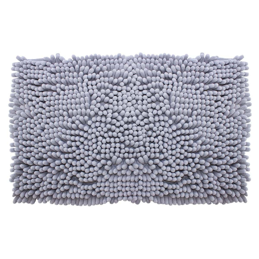 Tapete de baño Shaggy coral gris 50x80 cm, tapete suave y absorbente tipo shaggy ideal para baño cómodo y elegante