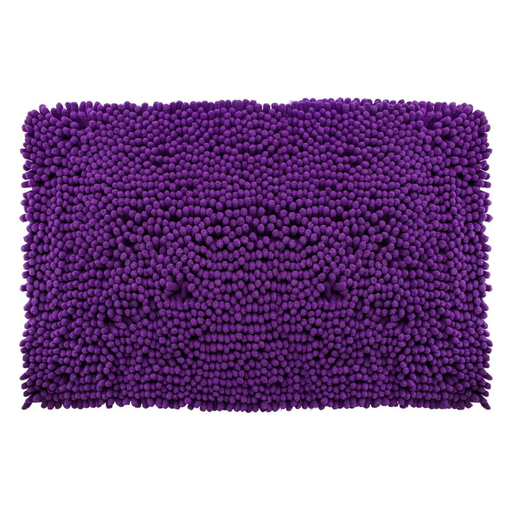 Tapete de baño Shaggy coral violeta 50x80 cm, tapete suave y absorbente tipo shaggy ideal para baño cómodo y elegante
