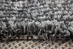 Tapete decorativo Shaggy Supreme líneas gris, alfombra suave tipo shaggy con diseño moderno ideal para sala o recámara
