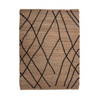 Tapete Yute Hessian Lines black con textura natural y diseño contemporáneo ideal para sala o recámara en espacios modernos