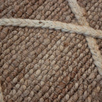 Tapete Yute Hessian Lines white con textura natural y diseño contemporáneo ideal para sala o recámara en espacios modernos