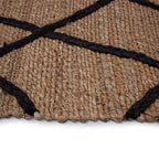 Tapete Yute Hessian Lines black con textura natural y diseño contemporáneo ideal para sala o recámara en espacios modernos